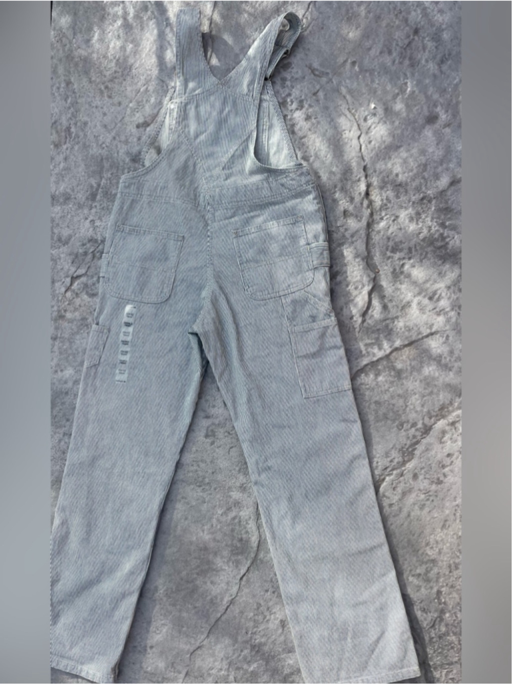 Carhartt Railroad Stripe Overalls Blue White Denim Utility Workwear S 4 6 - Picture 9 of 10